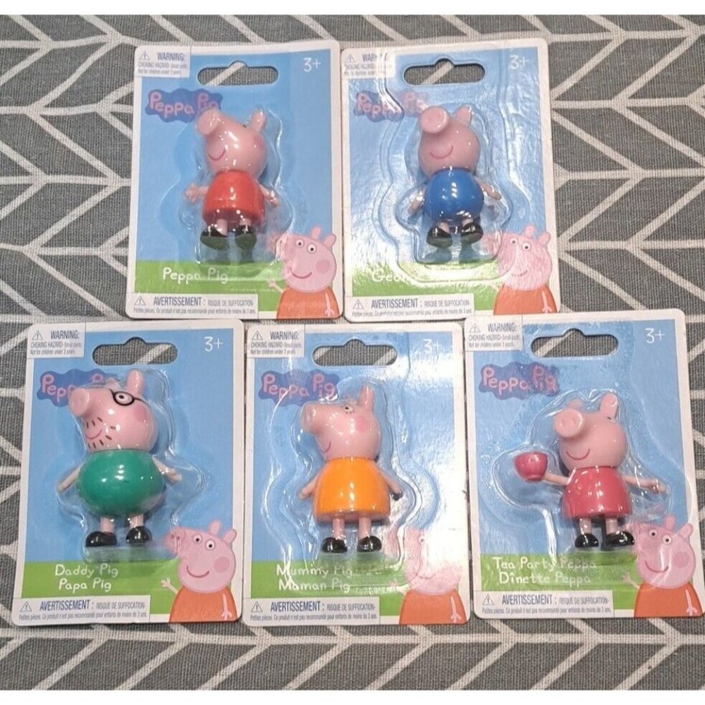 5pc Mini Set: Peppa Pig, Tea Party Peppa, George Pig Mummy Pig, Daddy Pig Sealed